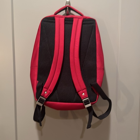 Jack spade backpack - used once.  Red with plaid interior. - Picture 3 of 6